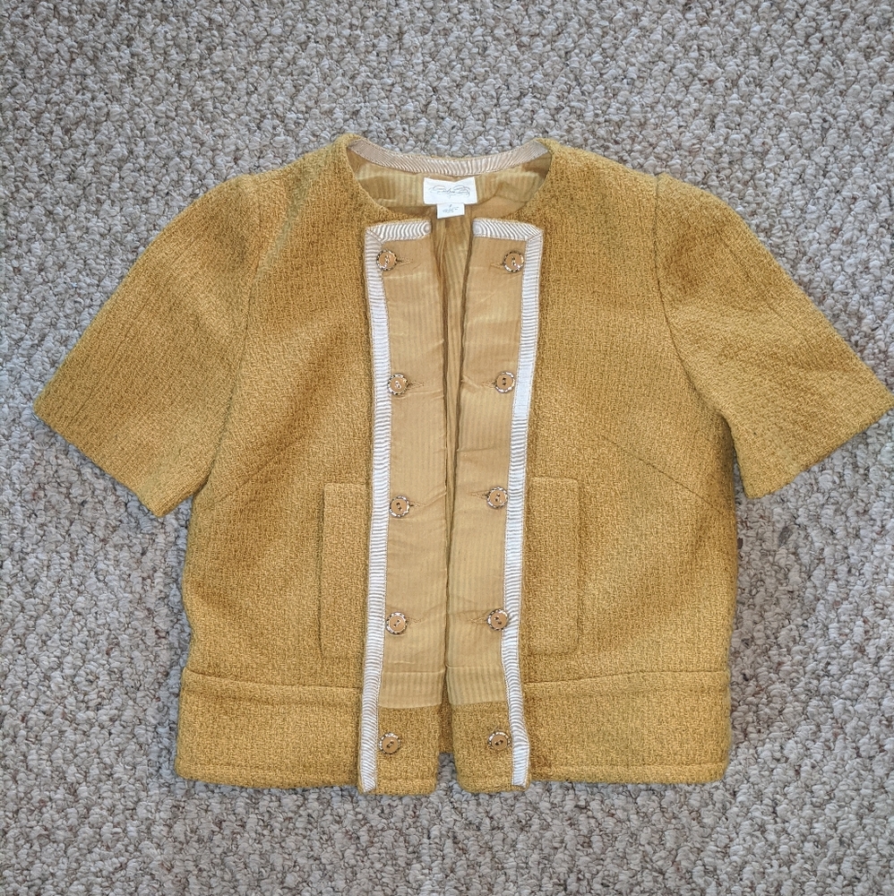 Cidra/Anthropologie Tweed Short Sleeve Jacket
